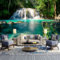 Erawan-Wasserfall Fototapete, Thailand-Wald-Nationalpark Wandtapete, Wandbild Dekoration - für Zimmer Küchen die Mauer 200 x 140 cm
