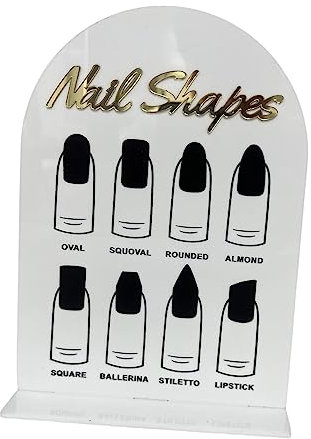 Sharplace Nail Tip Display Board, Display Stand Manicure, Acrylic Remind Display Sign,Portable,Nail Display Stand Nail Tip Showing Holder for Nail Salon, A