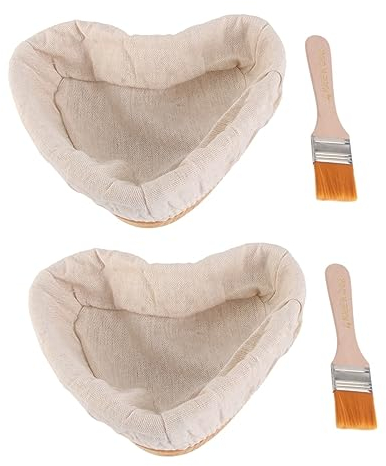 UPKOCH 2 Sätze Brot Fermentationskorb Herz Brotgärkörbchen Brotbäckerkorb Herz-korb-schale Sauerteig Teigschüssel Brotkorb Aus Rattan Aufbewahrungskorb Indonesisches Rattan Handbuch