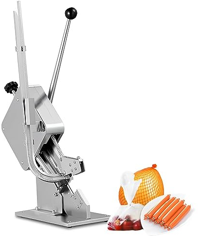 QUTBAG Tagliatrice Manuale per Salsicce a Forma di U, Macchina per Legare Salsicce con capacità dell'ago di 150 Carte con Fibbia Regolabile Elastica per supermercati Panifici Negozi di caffè