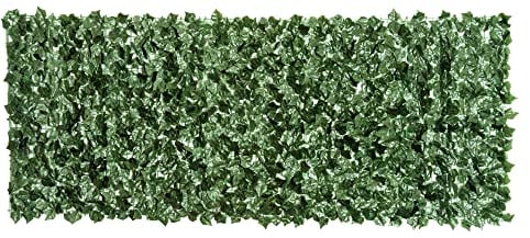 Outsunny Seto Artificial Seto de Privacidad Plantas de Seto Decoración de Pared Verde Oscuro 240 x 100 cm