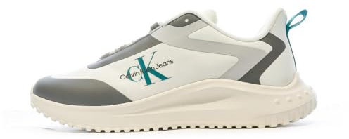 Calvin Klein Zapatillas Eva Runner Low Lace Ml Ym0ym00968 para Hombre, White B White Creamy White Stormfront Fan, 44 EU