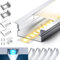 HOOLED Profilé LED Encastrable 2 m x 5, Profilé Aluminium LED U Forme avec Diffuseur Laiteux, Kit Installation Profil Aluminium pour Ruban LED 15mm, Embouts Protection et Clips Métal