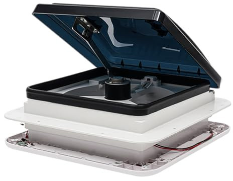 Treeisland Ventilateur de toit Camping Car, 28x28cm Ventilateur de toit Caravane avec LED pour Camping-car Ventilation