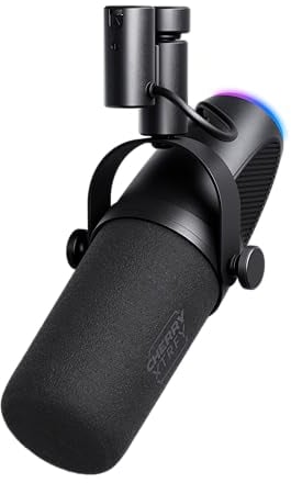 CHERRY XTRFY NGALE X, Professional USB & XLR Microphone for Recordings & Streaming, XLR and USB Plug & Play, Cardioid, Low-Cut Switch for Gaming, Black