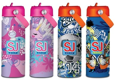 SEVEN Sj Gang Borraccia Termica 500 ml con Cannuccia