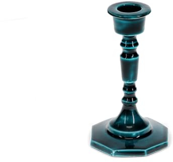 Kerzenständer aus Emaille 13cm hoch - Blau Retro-Look - für Kerzen bis Ø 2cm