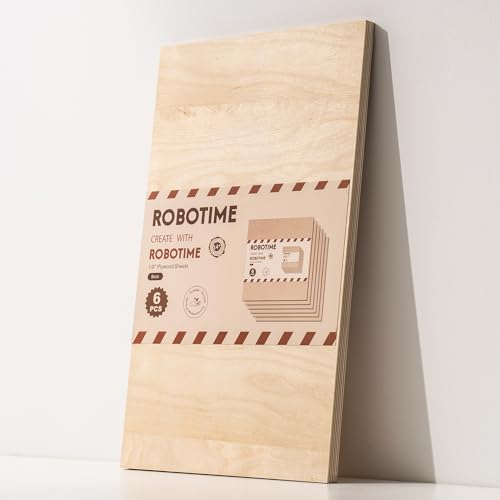 ROBOTIME Tablero Madera Contrachapada 3mm Abedul A3 30×42cm 6 Piezas Tablero de Madera a Medida Para Bricolaje,Pirograbado Corte por Laser CNC Router Modelado