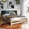 Holzbett 120x200 cm mit Lattenrost Modern Bett Bed Kiefer Massiv Bettgestell Doppelbett Massivholzbett Klassisch | Komfortabel & Langlebig | Skandinavisch Boho Landhaus Kopfteil flach natur
