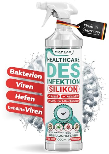 Erotik Silikon Desinfektion Spray 500ml, Mapeau Desinfektionsmittel für Silikone, Gummi, Kunststoff, Soft-Touch, Metall, Glas