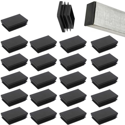 EIYVPRA 21 pcs Bouchons à lamelles 60x40 mm pour Tube carré, Bouchons carrés en Plastique PE, Bouchon Pied de Chaise, Bouchon Tube Carré pour Tubes Métalliques, Chaises, Canapés, Tables et étagères
