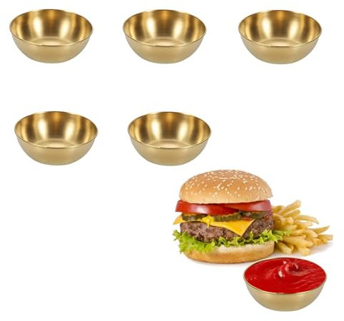 Niaciswe Bol à Tremper Doré 6 Pièces en Métal Classique pour Sushis, Snacks et Desserts