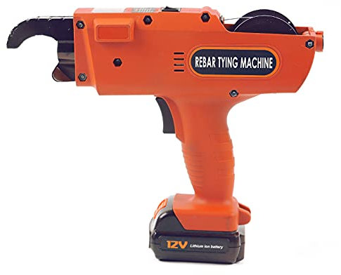 12V 8-34mm Bewehrungsbindegerät Akku Drahtbindemaschine Automatisch Rebar Tying Bindemaschine für Bindedraht Bewehrungs-Bindegerät mit Ladegerät und Akku (Orange)