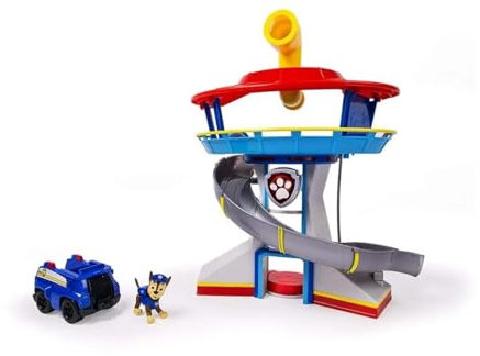 PAW Patrol - Pat Patrouille - Tour De Contrôle 50 Cm - Périscope, Missions, Toboggan, 7 Cartes, 1 Véhicule Et 2 Figurines Chase - Pat Patrouille Jouet - Voiture Enfant - Jouet Enfant 3 Ans Et +