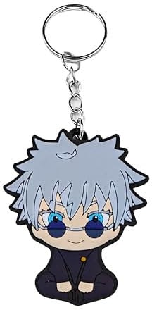 Takeshii Schlüsselanhänger Anime Manga Jujutsu Kaisen Satoru Gojo PVC Figur Zubehör Merchandising Fan Otaku Geschenk jjk Fandom Sammlerstück kawaii Keychain Keyring kawaii