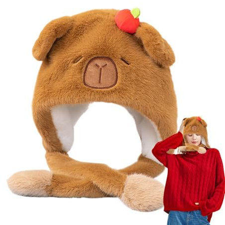 Plüsch-Tiermütze – Plüsch-Winter-Capybara-Mütze | Ausrüstung für kaltes