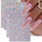 SXVME 5D Embossed Heart Flower Nail Stickers for Nail Art, Self-Adhesive Gel Nail Stickers Cute, French Tip Sticker for Women Girls Spring Summer Nails Supplies Decoration Accessories, 4 Sheet