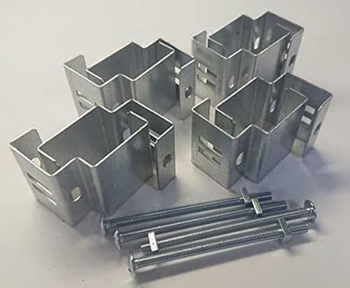 POSTFIX ® Slotted Concrete Fence Post Brackets to Fit 4 x 5 Posts - ***Pack of 4*** - Fix Anything to Concrete Posts Just Clamp On - NO Drilling!