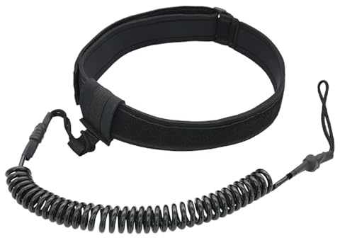 Mirweon Cómoda correa para tabla de surf, cuerda de cintura recta, correas de TPU en espiral para cintura