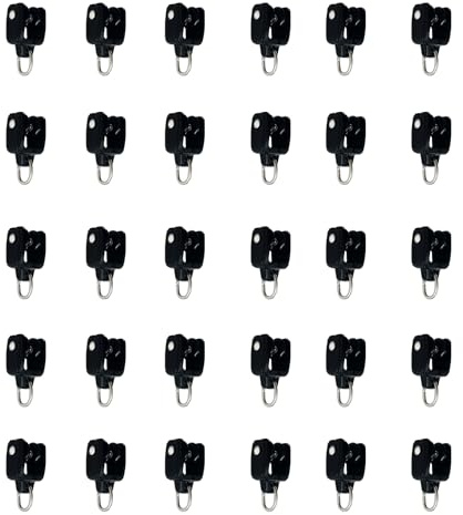Curtain Glider Track Rail Runners Mute Wheel Rollers Heavy Duty Curtains Tracks Pulley 30PCS,Black