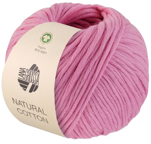 LANA GROSSA Natural Cotton Gots | Bio-Baumwollgarn in Millefili- Zwirnung | Handstrickgarn aus 100% Baumwolle (Bio) | 50g Wolle zum Stricken & Häkeln | 80m Garn FB-10