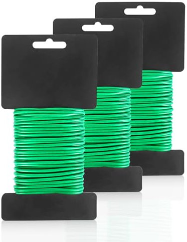Alambre Jardin para Plantas, 3,5 mm x 30 m Alambre Verde Jardin, Alambre Plastificado Verde Alambre de Jardín Recubierto Verde para Plantas Soporte Valla Jardin Flores Jardinería Tomateras