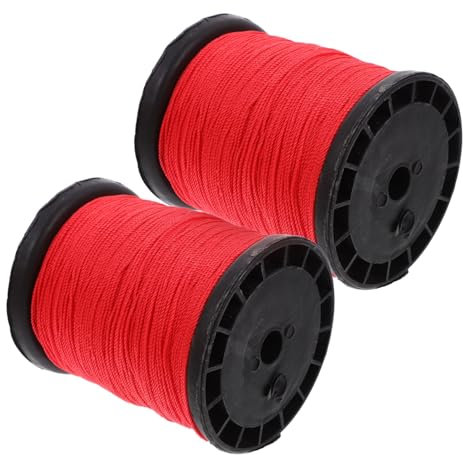 BAZEITFLOW 2 Rollos De Cuerda Hilo de Nylon Marrón envase Cuerda de Cordel para Manualidades masón Hilo Duradero Cordel de Nailon Cordel de jardinería Rojo