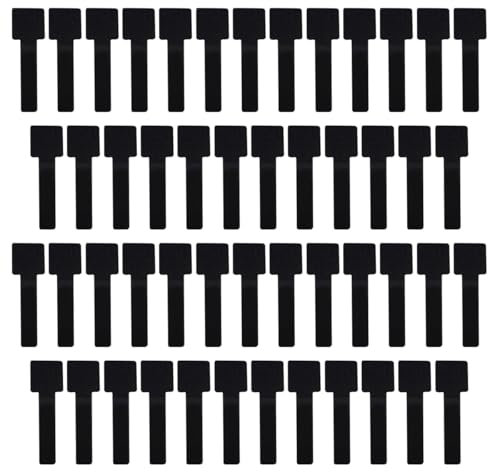 Lot de 50 attaches auto-adhésives réutilisables - 25 noires + 25 grises - 28 x 90 mm - Pour la maison et le bureau - Dos 3M (noir x 50)
