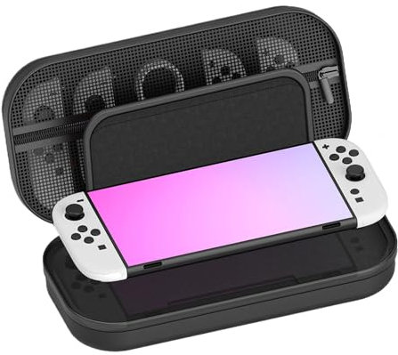 Game Console Storage Case, Travel Game Player Storage Holder, Waterproof Portable Electronic Holder Console Pocket for Family, Adults, Teens, Kids, 11.61x5.71x2.76 inches, Black