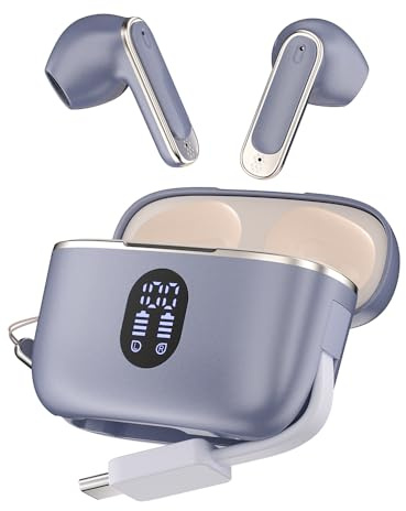 Wireless Earbuds Bluetooth 6.0 Headphones in Ear with Mic, LED Display, Noise Cancelling wireless Earphones 50H Playtime ear buds bluetooth with Reverse Charging Case for iPhone Samsung Android