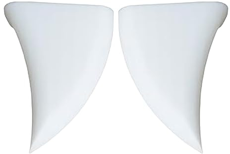 Zahn für, 2 x Dekoration, wasserdicht, für Auto, Teufelshörner, weiß, für Kühlergrill des Fahrzeugs