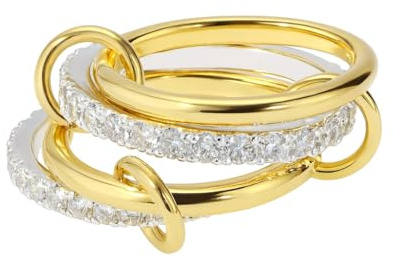 Ringe Gold Wasserfest Damen, 18K vergoldete Ring Set Gold Silber, vergoldete Ringe stapelbar, hypoallergener Daumenring, Mehrgliedriger Ring, Fingerringe Gold Damen Set Trauring, Verlobungsring