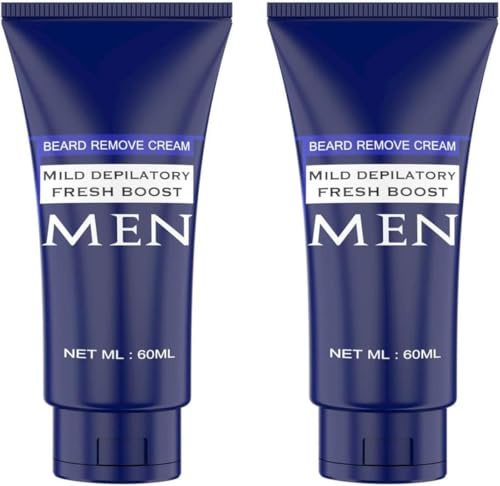 Haarentfernungscreme für Männer, Dauerhafte Bartentfernungscremes für Arme, Rücken, Gesicht und empfindliche Haut, 60 ml