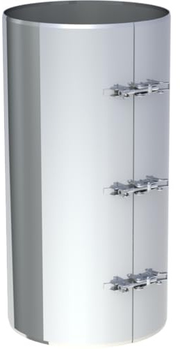 Jeremias DW-ECO 2.0 Klemmband 130mm Edelstahl Abgassystem statisch 400mm hoch CE-zertifiziert doppelwandig für Schornsteinrohrverbindung