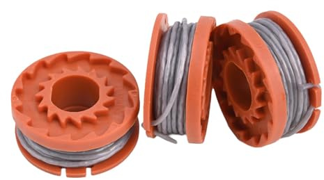 VIRELLO Ersatzfaden für XCEED EX36CGT Rasentrimmer, robuste 1,5 mm Nylonschnur, 2,5 m pro Spule, ABS-Konstruktion, 3 Stück