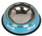Bunty Stainless Steel Metal Non Slip Dog Puppy Pet Animal Feeding Food Water Bowl Dish (Blue, S)