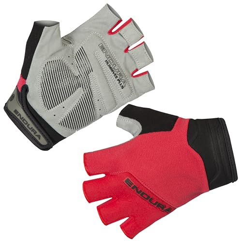 Endura Herren Hummvee Plus Mitt II Fahrradhandschuhe | Gel-Polsterung | Knöchelschutz Kurzfingerhandschuhe, Feuerrot, L