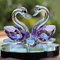 Kristallglas Tier Schwan Figuren Briefbeschwerer Feng Shui Handwerk Figur Kunst & Sammlung Für Zuhause Hochzeit Decor Kinder Geschenke (lila)