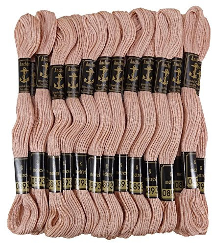 ANCHOR Hand Cross Stitch Stranded Baumwolle Stickgarn Floss Packung mit 25 Skeins-Baby-Rosa