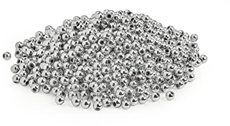 VBS XXL Wachsperlen 1.000 Stück ø 4mm Perlensterne Schmuck Perlen DIY Kunstoff Rund Armband Weihnachtskugeln Silber