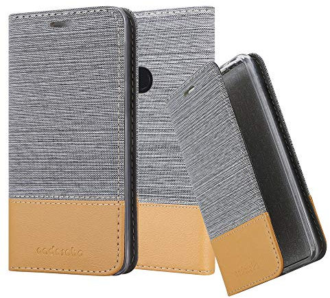 cadorabo Coque pour Google Pixel 3 en Gris Clair Marron - Housse Protection avec Fermoire Magnétique, Stand Horizontal et Fente Carte - Portefeuille Etui Poche Folio Case Cover