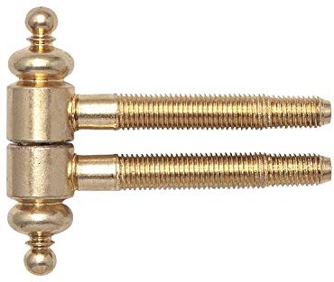 Gedotec Türband für Innentür Türscharnier Antik Möbel-Scharnier für Innen-Türen - H3120 | Renovierband mit Zierkopf | Metall vermessingt | Band Ø 16 mm | 1 Stück - Einbohrband Zimmertür aus Holz
