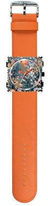 S.T.A.M.P.S. Stamps Damen Uhr komplett - Zifferblatt Autumn Flowers mit Lederarmband Classic orange