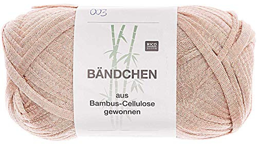 Rico Bändchen Fb. 03 Nude, Bambuswolle, Bambusgarn, Bändchengarn aus Bambus zum Stricken & Häkeln