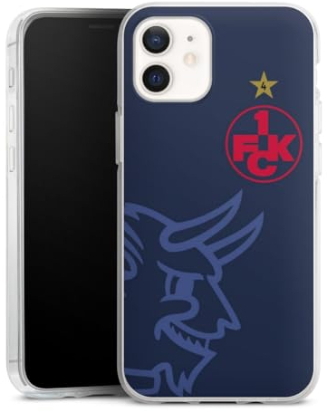 Silikon Hülle kompatibel mit Apple iPhone 12 Case transparent Handyhülle 1. FC Kaiserslautern 1. FCK Logo