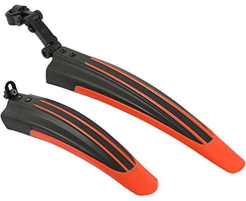 OttoBen Fahrrad Kotflügel Sets, Kinder Buntes Mountainbike Schutzblech, Schutz vor Wasser und Schmutz, Spritzschutz Vorne und Hinten für MTB City Bike Cycle 20, 22, 24, 26 Zoll mit Zubehör Orange
