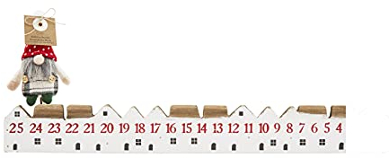 Mud Pie Zwerg Days Until Christmas Countdown-Block, Weiß, 5,7 x 44,5 cm