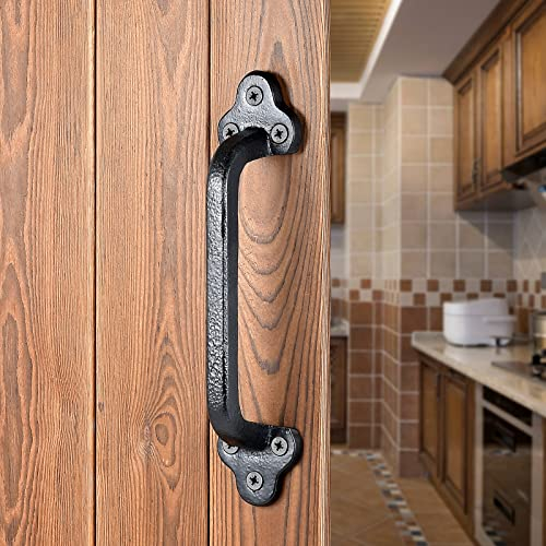 INIRET 2 confezioni da 2 maniglie per porta in ghisa, stile industriale, stile rustico, per cancelli, esterni, garage, armadio, cassetto, armadietto, 2 pezzi