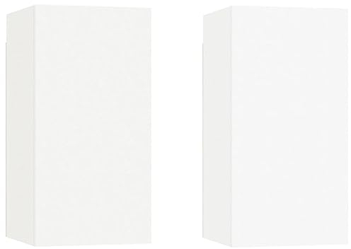 vidaXL 2X TV Schrank Hängeschrank Wohnwand Anbauwand Fernsehwand TV-Wand Wandschrank Wohnzimmer Weiß 30,5x30x60cm Holzwerkstoff