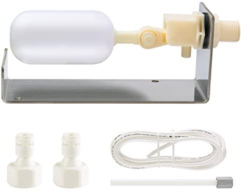 briidea Water Fountain Auto Fill System, Water Leveler Float Valve Kit, 1/4 Tube with Adjustable Arm for Outdoor Fountains, Gardens, Ponds